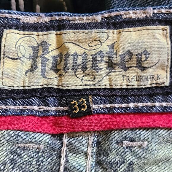 REMETEE Destructed Destroyed Straight Fit Jeans 04RS401 Men's 33‎ x 33 - Picture 13 of 16